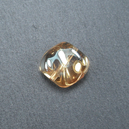 5 Glasperlen 10 mm, unregelmäßig, glänzend, orange metallic, 10561