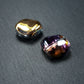 5 Glasperlen 10 mm, unregelmäßig, glänzend, rosa gold bronze, 10566