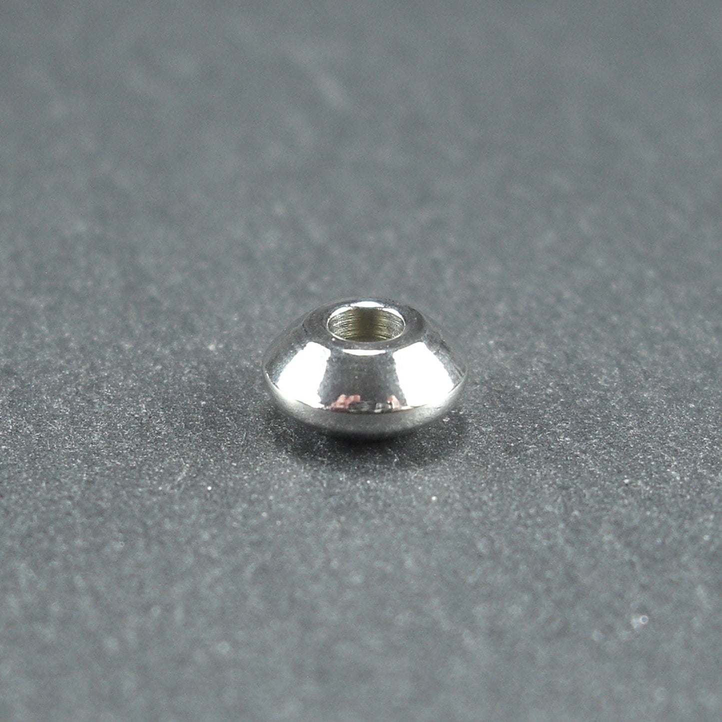 5 Spacer Perlen, Rondell, schlicht, Edelstahl, 10631