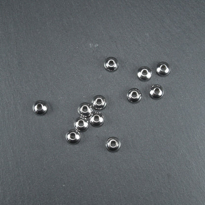 5 Spacer Perlen, Rondell, schlicht, Edelstahl, 10631