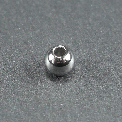 5 kleine runde Edelstahl Perlen 4 mm, 10635