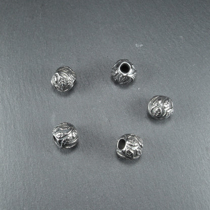 Großloch Perle Blätter, Edelstahl, 10636