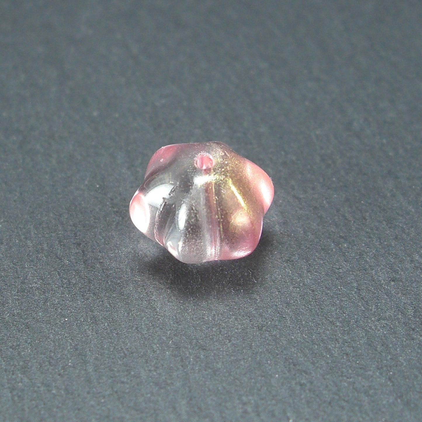 10 süße Glas Perlen 10 mm, geriffelt, Blume, Blüte, 10558