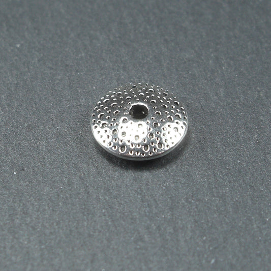 10 Spacer Perlen, Linsen, Donuts silberfarben, 10598