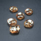 5 Glasperlen 10 mm, unregelmäßig, glänzend, orange metallic, 10561