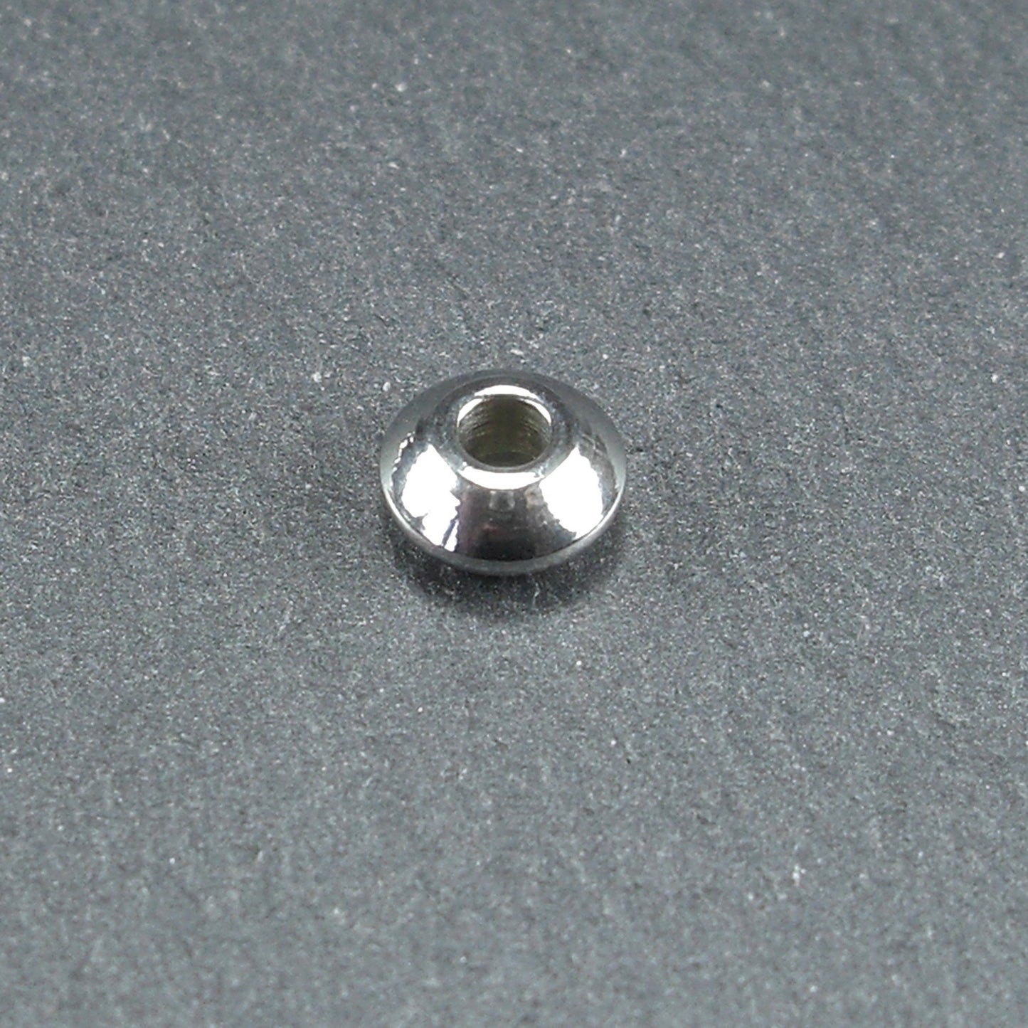 5 Spacer Perlen, Rondell, schlicht, Edelstahl, 10631