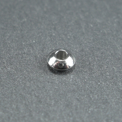 10 kleine Spacer Perlen, Rondell, schlicht, Edelstahl, 10633