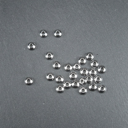 10 kleine Spacer Perlen, Rondell, schlicht, Edelstahl, 10633