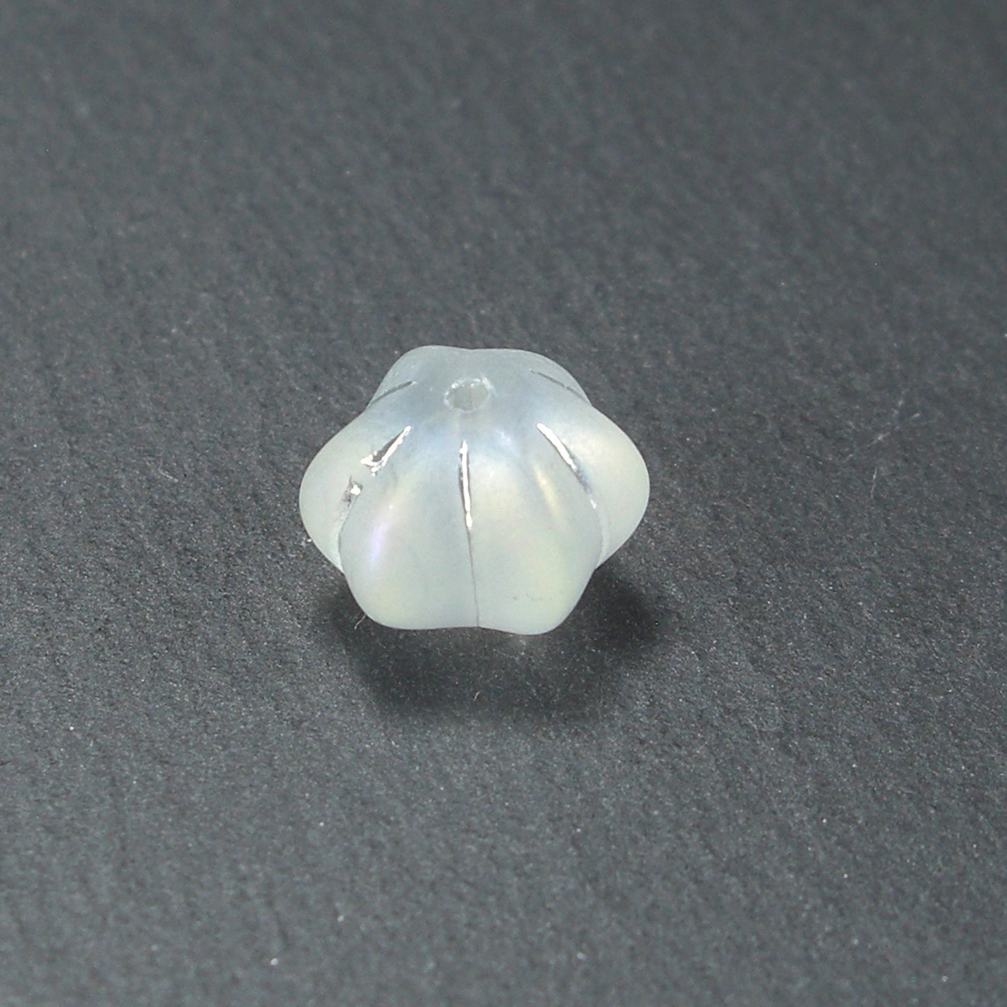 10 süße Glas Perlen 10 mm, geriffelt, Blume, Blüte, 10560