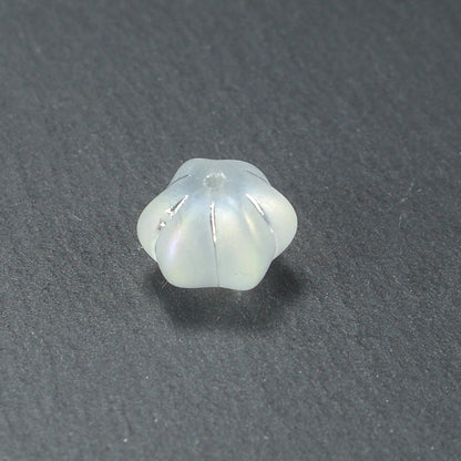 10 süße Glas Perlen 10 mm, geriffelt, Blume, Blüte, 10560