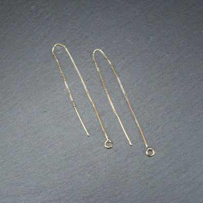 1 Paar Durchziehohrringe, Fädelohrringe, 88 mm, Messing 24 Karat vergoldet, 10660