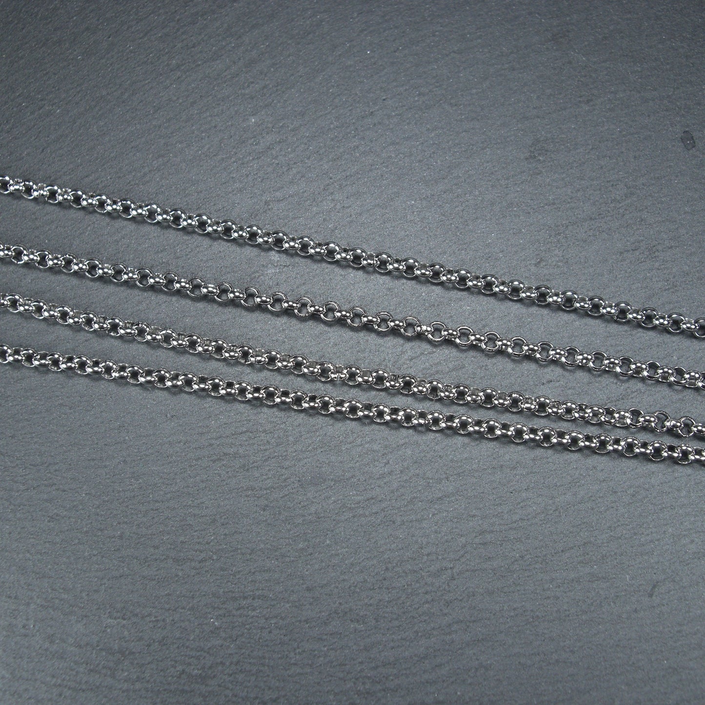 3 mm Edelstahlkette, Rolokette, Meterware, 10661