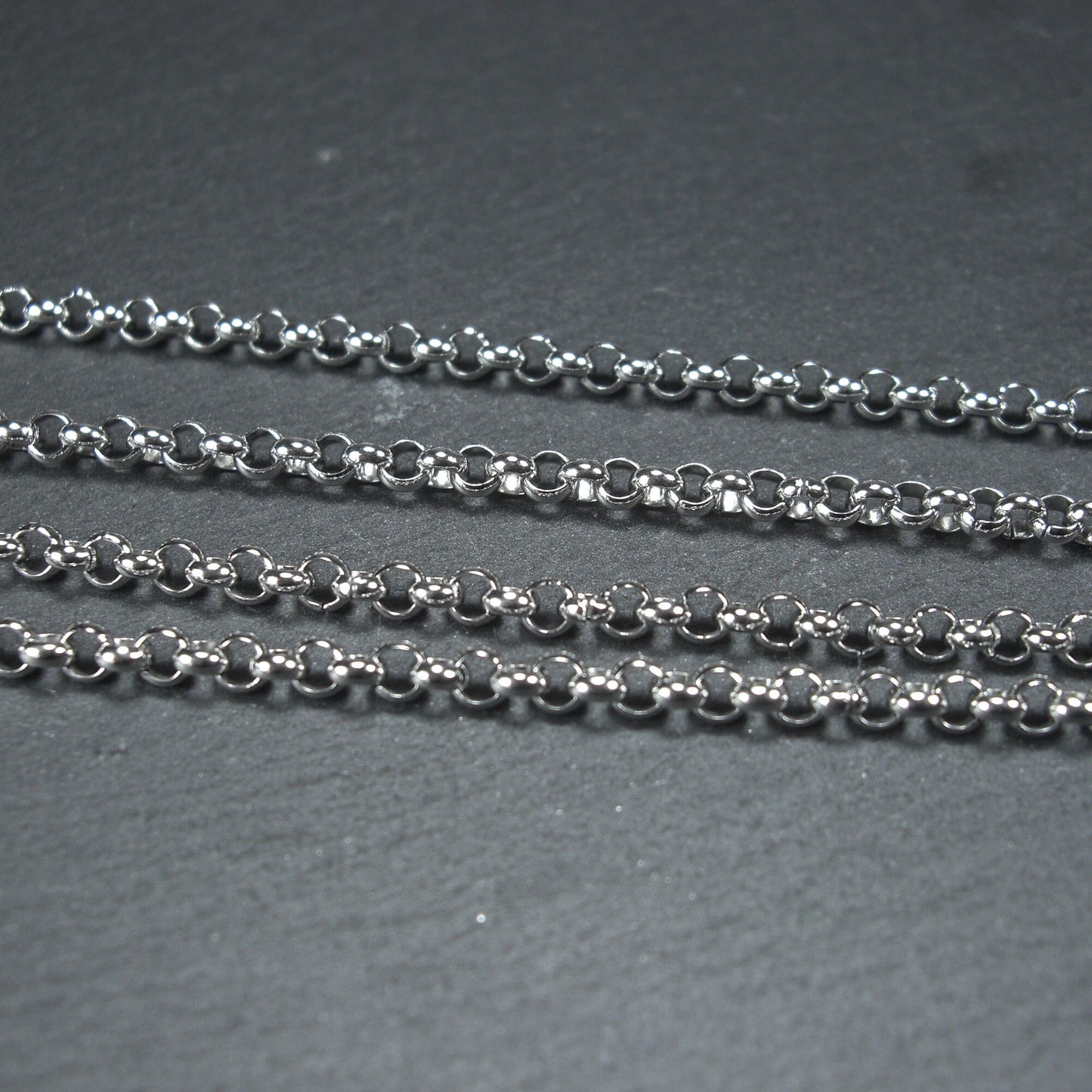 3 mm Edelstahlkette, Rolokette, Meterware, 10661