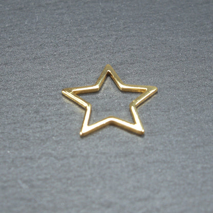 4 Stern Verbinder mittel, Anhänger, Edelstahl, gold, 10657