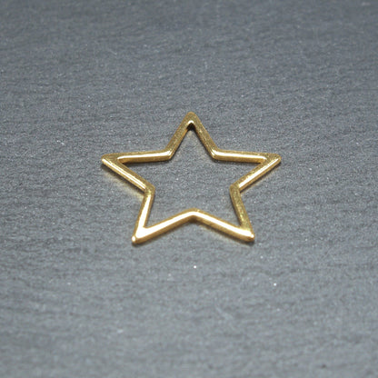 4 Stern Verbinder groß, Anhänger, Edelstahl, gold, 10658