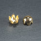 2 Perlenkappen 8 x 6 mm, Messing, 18 Karat vergoldet, 10557