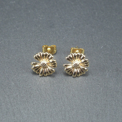 1 Paar Ohrstecker für Anhänger, Gänseblümchen, Messing, 24 K vergoldet, 10676