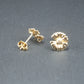 1 Paar Ohrstecker für Anhänger, Gänseblümchen, Messing, 24 K vergoldet, 10676