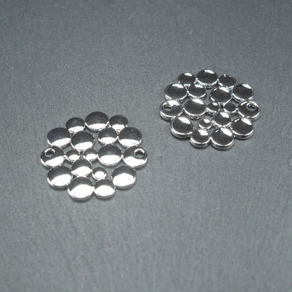 2 Verbinder rundes Ornament, silberfarben, 10673