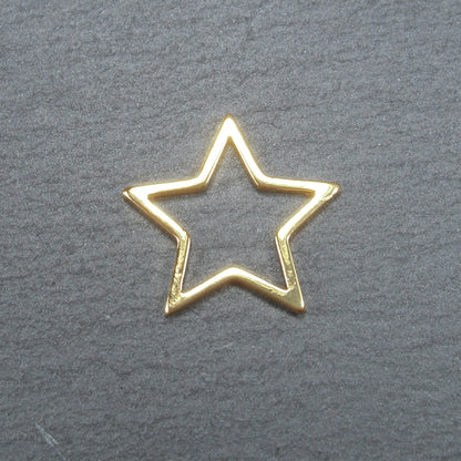 4 Stern Verbinder mittel, Anhänger, Edelstahl, gold, 10657