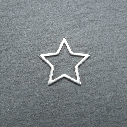 4 Stern Verbinder mittel, Anhänger, Edelstahl, 10654