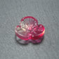 5 Glas Perlen/Spacer 12 x 3 mm, Blume, Blüte, rosenrot gold, 10538