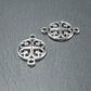 5 Verbinder filigranes Ornament, antik silberfarben, 10582
