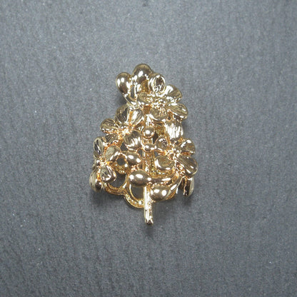 2 Perlenkappen 18 x 13,5 x 8,4 mm, Messing, 24 Karat vergoldet, 10644