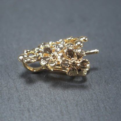 2 Perlenkappen 18 x 13,5 x 8,4 mm, Messing, 24 Karat vergoldet, 10644