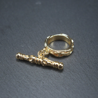 Knebel Verschluss, 1 Satz für Armband, Halskette, Messing, 24 Karat vergoldet, Verschluss, 10692