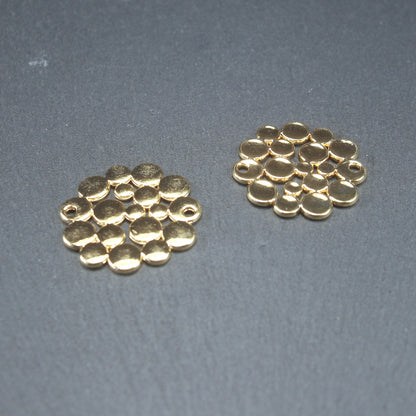 2 Verbinder rundes Ornament, goldfarben, 10674