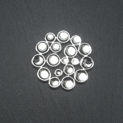 2 Verbinder rundes Ornament, silberfarben, 10673