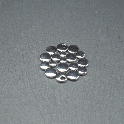 2 Verbinder rundes Ornament, silberfarben, 10673