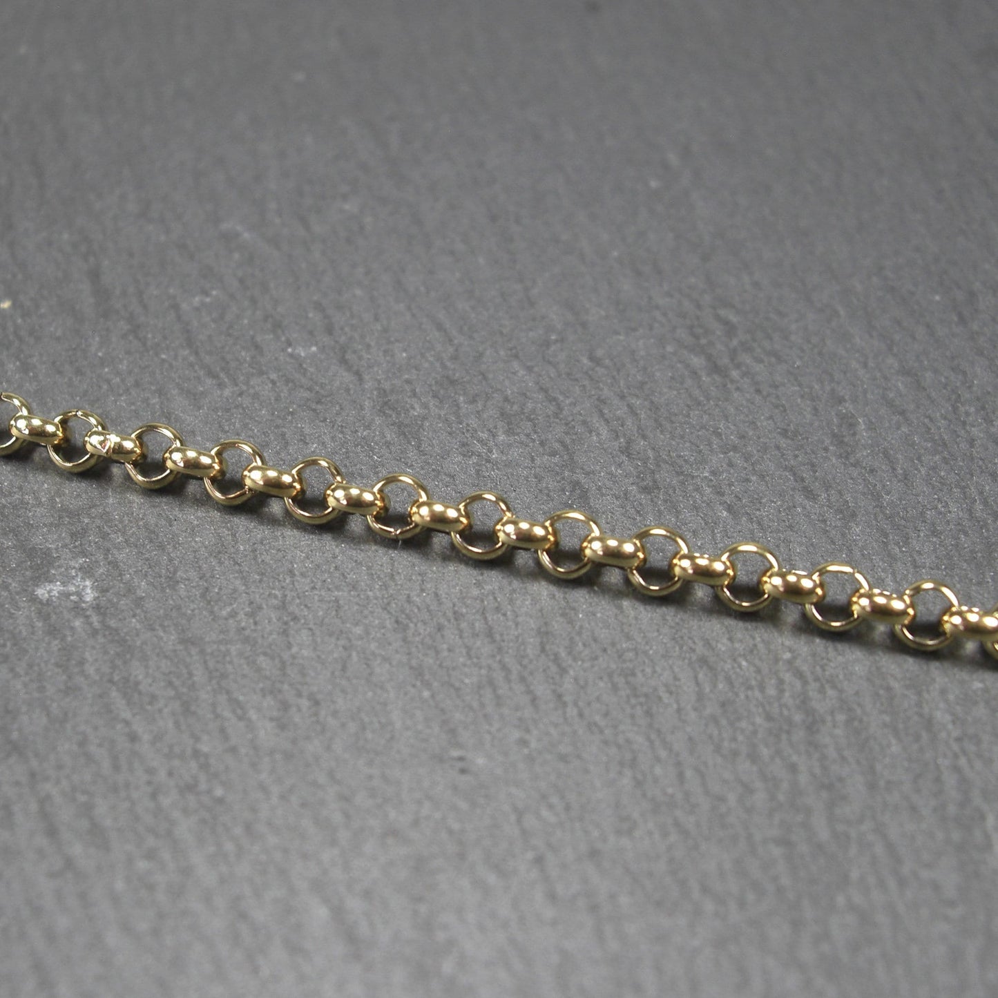 4 mm Edelstahlkette vergoldet, 1 Meter, Rolokette, 10627