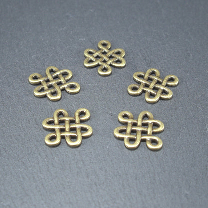 10 Anhänger Verbinder Keltischer Knoten bronzfarben, 10591