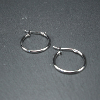 1 Paar Creolen, 18 mm, Klappcreolen, Messing platiniert, 10693