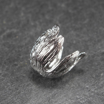 Perlenkappe/ Anhänger Tulpe, Messing, versilbert, Blüte, 10711