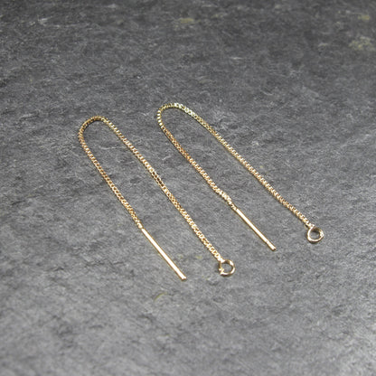 1 Paar Durchziehohrringe, Fädelohrringe, 83 mm, Messing 24 Karat vergoldet, 10697