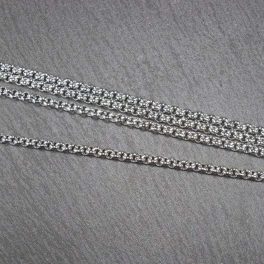 2,5 mm Edelstahlkette, 1 Meter, Rolokette, 10624