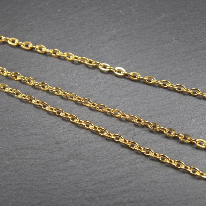 Feine Ankerkette 2 x 3 mm, Meterware, goldfarben, Eisen, 10738