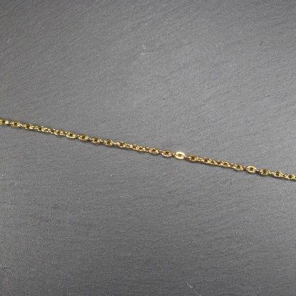 Feine Ankerkette 2 x 3 mm, Meterware, goldfarben, Eisen, 10738