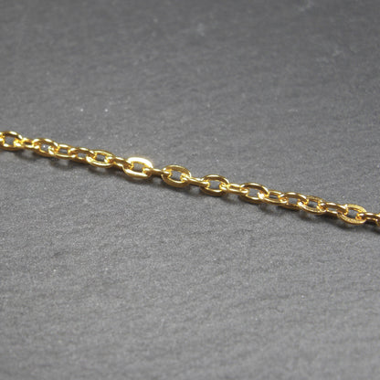 Feine Ankerkette 2 x 3 mm, Meterware, goldfarben, Eisen, 10738