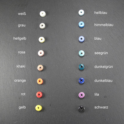 16 Keramikperlen, 6 x 4 mm, bunt, Farbmix, 10733