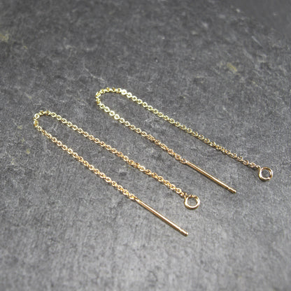 1 Paar Durchziehohrringe, Fädelohrringe, 83 mm, Messing 24 Karat vergoldet, 10709