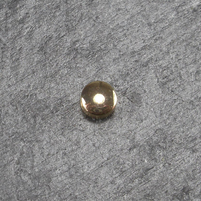 4 Perlen flach rund, Messing, 24 K vergoldet, 10718