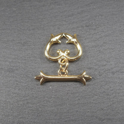 Knebel Verschluss, Herz, floral, 1 Satz für Armband, Halskette, Messing, 24 Karat vergoldet, 10753