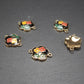 Verbinder mit floralem Motiv, 16 Karat vergoldet, emailliert, 10807