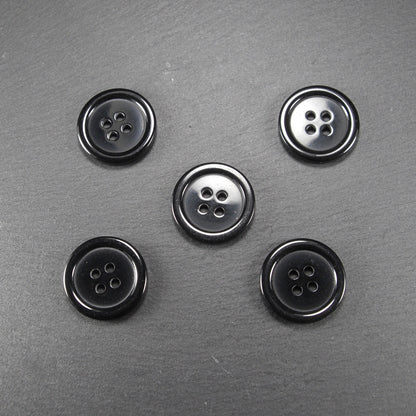 5 Knöpfe Resin, schwarz, 20 mm, 10763