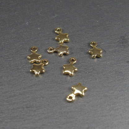 2 Anhänger Stern, Messing, 24 Karat vergoldet, 10749