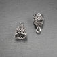 2 kleine Jhumka Anhänger, antik silberfarben, 10800